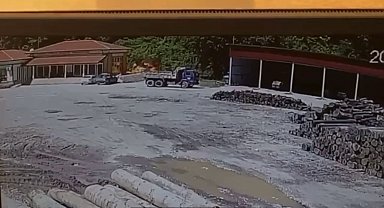 Orman İşletme Müdürlüğü'ne ait depodaki patlama anı kamerada