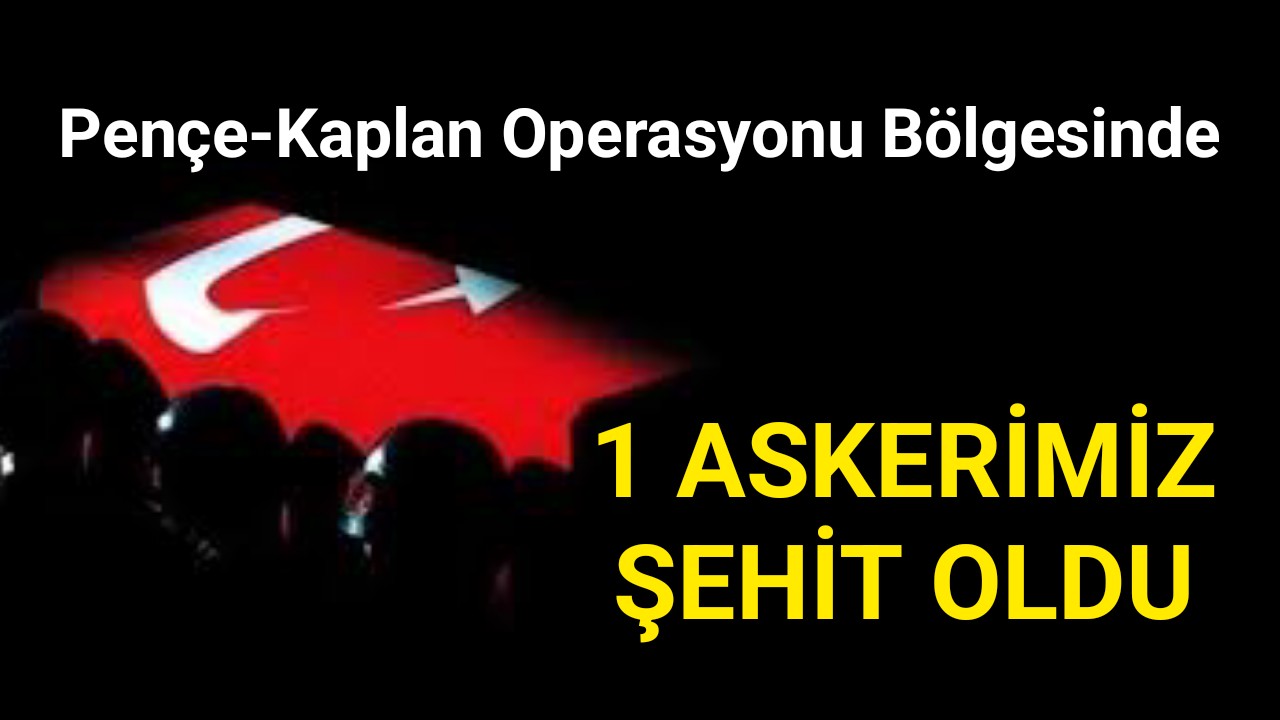 Pençe-Kaplan Operasyonu Bölgesinde 1 Askerimiz Şehit