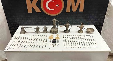 Polis ekiplerinden tarihi eser kaçakçılığına yönelik operasyon
