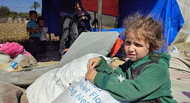 Refah'tan zorla yerinden edilen Filistinliler çadır kampları kuruyor