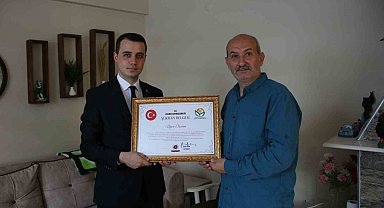 Şehit ailesine şükran belgesi