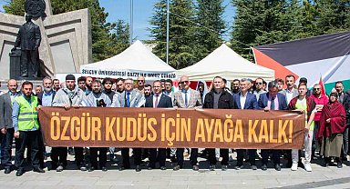 Selçuk Üniversitesindeki Gazze nöbeti sürüyor