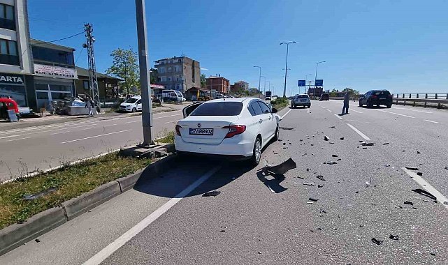 Sinop'ta araç büyükbaş hayvana çarptı