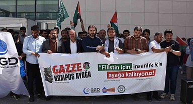 Şırnak'ta üniversite öğrencilerinden İsrail'e tepki