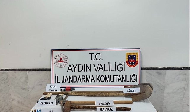 Sit alanındaki kaçak kazıya Jandarma baskını