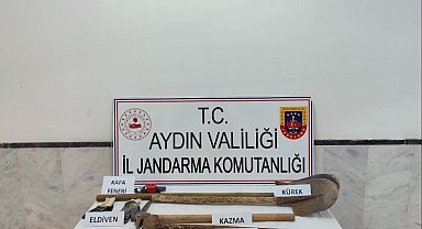 Sit alanındaki kaçak kazıya Jandarma baskını