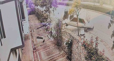 Sürücünün kontrolünden çıkan otomobil ağaca çarpıp devrildi