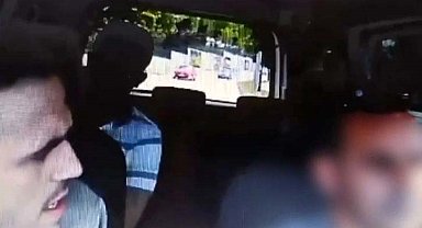 Taksiciyi darp ederken kameraya yakalandı