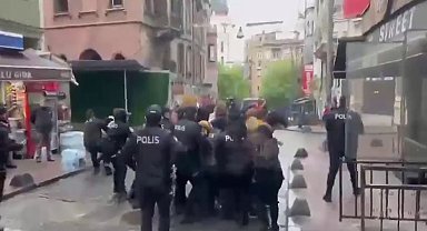 Taksim'e çıkmak isteyen gruba polis müdahalesi