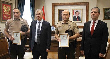 Tarihi eser kaçakçılığını engelleyen bekçilere başarı belgesi