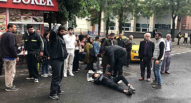 Tekirdağ'da kaza anı ve sonrası gergin anlar kamerada