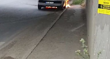 Tekirdağ'da LPG'li otomobil alev topuna döndü