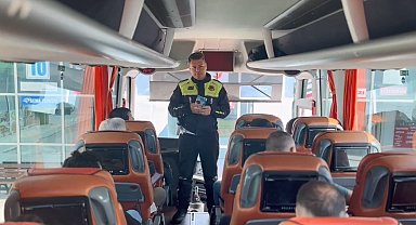 Tekirdağ'da yolcu otobüslerinde bilinçlendirme çalışmaları