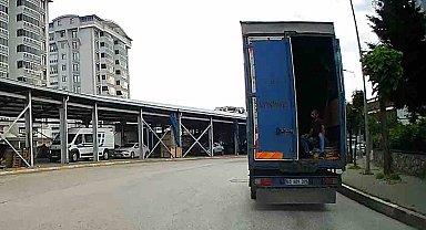 Tokat'ta tehlikeli yolculuk kamerada