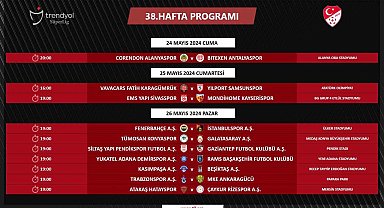 Trendyol Süper Lig'de son haftanın programı açıklandı