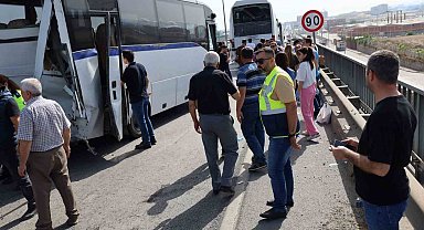 Turgutlu'da işçi servisleri kaza yaptı: 35 işçi yaralandı