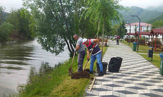 Turnasuyu Kordon Park'ta yeşillendirme çalışmaları başlatıldı