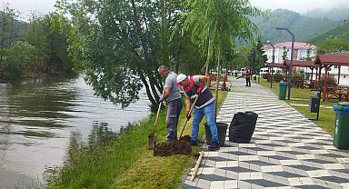 Turnasuyu Kordon Park'ta yeşillendirme çalışmaları başlatıldı