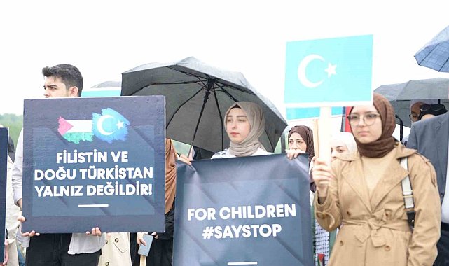 Üniversite öğrencilerinden Filistin ve Doğu Türkistan'a sessiz destek
