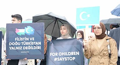 Üniversite öğrencilerinden Filistin ve Doğu Türkistan'a sessiz destek
