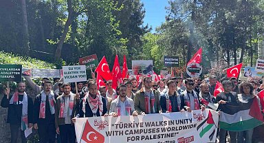 Üniversite öğrencilerinden İsrail'e tepki yürüyüşü