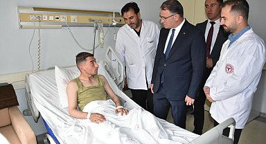 Vali Balcı'dan yaralı askerlere ziyaret