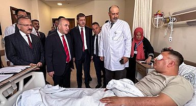 Vali Hatipoğlu, patlamada yaralanan jandarma personelini ziyaret etti