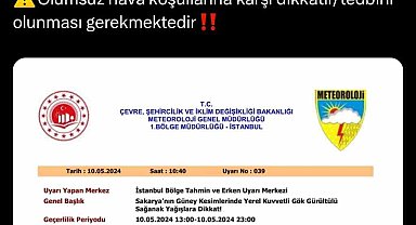 Valilikten kuvvetli yağış uyarısı