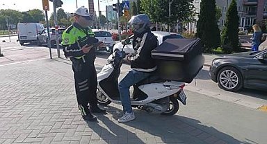 Yaya bölgelerinde motosiklet ve motorlu bisiklet kullanan 47 sürücüye ceza kesildi