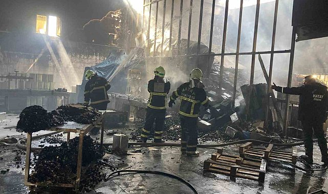 Zeytinyağı fabrikasındaki yangın 3 saat süren çalışmayla söndürüldü