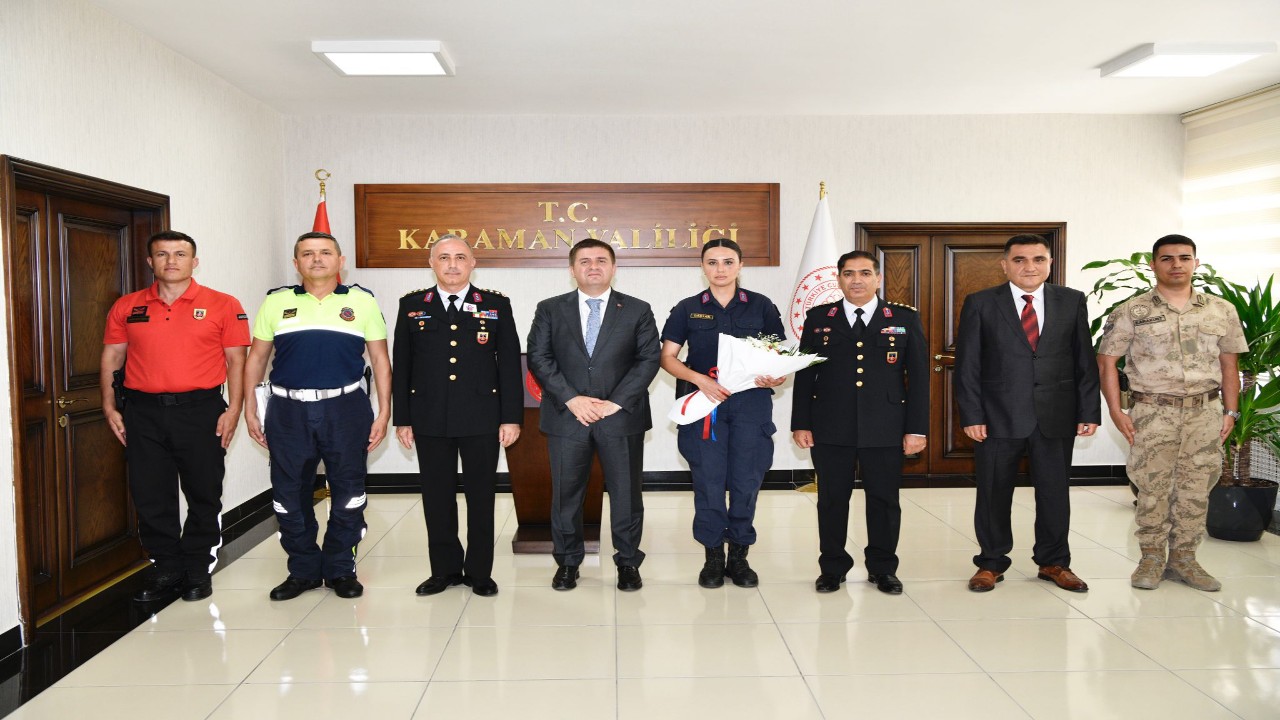 İl Jandarma Komutanı Albay Dr. Murat Alkan ve Beraberindeki Heyet, Valimiz H.Engin Sarıibrahim'e Ziyaret
