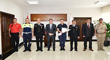 İl Jandarma Komutanı Albay Dr. Murat Alkan ve Beraberindeki Heyet, Valimiz H.Engin Sarıibrahim'e Ziyaret