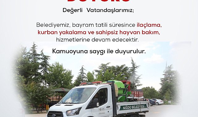 Niğde Belediyesi vezneleri bayram boyunca hizmet verecek