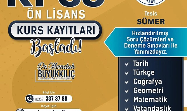 KAYMEK'te KPSS için kurs kayıtları sürüyor