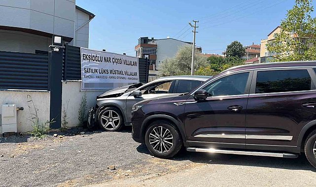 Otomobil önce cipe, ardından duvara çarptı