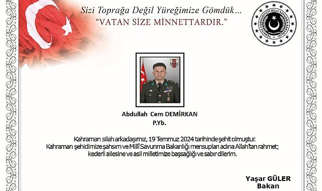 Pençe-Kilit operasyonu bölgesine yaralanan bir asker tedavi gördüğü hastanede şehit oldu
