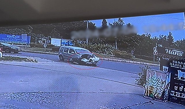 Tekirdağ'da dönel kavşaktaki kaza kamerada