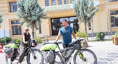 140 gündür bisikletle gezen Danimarkalı çiftin durağı Diyarbakır oldu