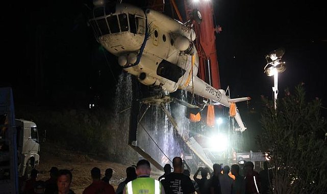 Adana'da orman yangını sırasında baraja düşmüştü! Rus yapımı helikopterin enkazı JAK ve SAK timleri tarafından çıkarıldı