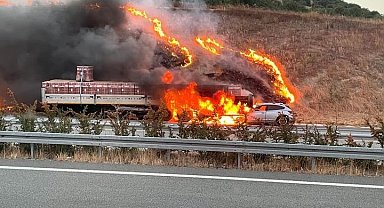 Alev topuna dönen araçtan yaralı kurtuldu