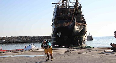 Antalya'da sporcu Müllner 1300 ton ağırlığındaki tekneyi çekerek dünya rekor kırdı