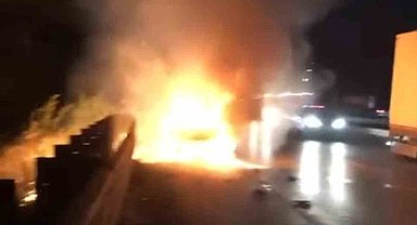 Arıza yapan araç bomba gibi patladı