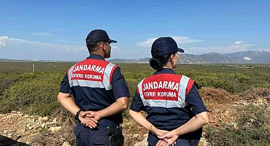 Aydın'da jandarma ekiplerinden Bafa Gölü'ndeki kuş ve balık türlerini korumak için yoğun denetim