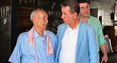 Başkan Yetişkin, iş yeri yanan esnafla görüştü