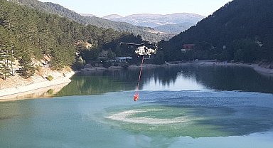 Bolu'daki orman yangınına havadan müdahale yeniden başladı