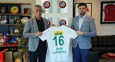 Bursaspor Başkanı Enes Çelik, TFF Başkanı İbrahim Hacıosmanoğlu'nu ziyaret etti