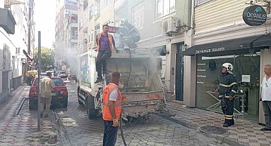 Çöpe atılan kül, çöp kamyonunu tutuşturdu