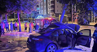 Çorum'da ağaca çarpan otomobilde bulunan 2 kişi can verdi