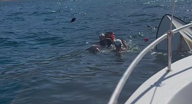 Gömeç ilçesi açıklarında batan tekneden kazazedeler böyle kurtarıldı