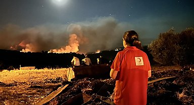 Gördes'teki 2 orman yangını devam ediyor